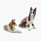 Set 2 Collie Dog Ceramic Figurine Miniature Statue