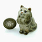 Set of 2 Persian Cat Kitten Figurine Ceramic Statue