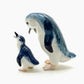 Set of 2 Penguin Bird Ceramic Figurine Phillip Island Mama & Baby Statue