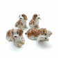 Set of 4 Cocker Spaniel Dog Ceramic Figurine Statue