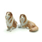 2 Collie Dog Ceramic Figurines