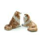 2 Collie Dog Ceramic Figurines