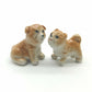 2 Shiba Inu Puppy Dog Ceramic Figurines