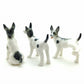 Set of 3 Toy Terrier Dog Ceramic Figurine Statue