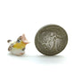 Set of 2 Tiny Bird Figurine Ceramic Animal Dollhouse Miniature American Goldfinch Red Crested Cardinal
