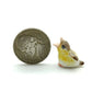 Set of 2 Tiny Bird Figurine Ceramic Animal Dollhouse Miniature American Goldfinch Red Crested Cardinal