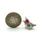 Set of 2 Tiny Bird Figurine Ceramic Animal Dollhouse Miniature American Goldfinch Red Crested Cardinal