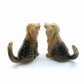 2 Otterhound Dog Ceramic Figurines