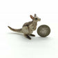 Set of 2 Kangaroo Figurine Ceramic Miniature Statue