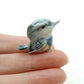 2 Gray Bird Figurine Ceramic Miniature Statue