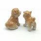 2 Shiba Inu Puppy Dog Ceramic Figurines