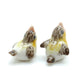 Set of 2 Tiny Bird Figurine Ceramic Animal Dollhouse Miniature American Goldfinch Red Crested Cardinal