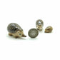 Set of 3 Hedgehog Porcupine Figurine Ceramic Animal  Miniature Statue