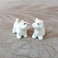 2 Tiny White West Terrier Dogs