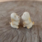 2 Unhappy Beagle Puppy Ceramic Dog Figurines