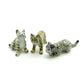 Set of 3 Tiger Ceramic Figurine Wild Miniature Statue