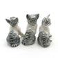 Set of 3 Siamese Cat Figurine Ceramic Statue