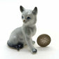 Set of 3 Siamese Cat Figurine Ceramic Statue