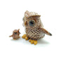 2 Brown Owl Bird Ceramic Figurines