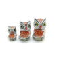 Set of 3 Ceramic Owl Bird Ceramic Figurines