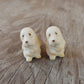 2 Unhappy Beagle Puppy Ceramic Dog Figurines
