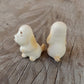 2 Unhappy Beagle Puppy Ceramic Dog Figurines