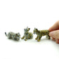 Set of 3 Tiger Ceramic Figurine Wild Miniature Statue