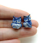 Set of 2 Tiny Owl Birds Ceramic Figurine Dollhouse Miniature Statue, Decoration