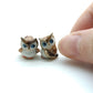Set of 2 Tiny Owl Birds Ceramic Figurine Dollhouse Miniature Statue, Decoration