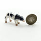 Set of 2 Cow Ceramic Figurine animal Miniature White and Black Statue