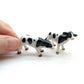 Set of 2 Cow Ceramic Figurine animal Miniature White and Black Statue