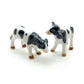 Set of 2 Cow Ceramic Figurine animal Miniature White and Black Statue