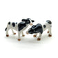 Set of 2 Cow Ceramic Figurine animal Miniature White and Black Statue