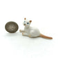 Cat Ceramic Figurine Family With Milk Bucket Kitten Statue