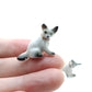 Set of 2 Cat Kitten Figurine Ceramic Miniature Statue