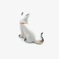 Set of 2 Cat Kitten Figurine Ceramic Miniature Statue