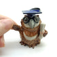Owl Bird Ceramic Figurine Graduation Statue