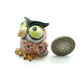 Owl Bird Ceramic Figurine Big Eyes Miniature Statue