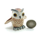 2 Owl Bird Ceramic Figurines