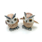 2 Owl Bird Ceramic Figurines