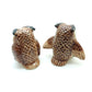 2 Owl Bird Ceramic Figurines