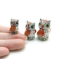 Set of 3 Ceramic Owl Bird Ceramic Figurines