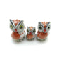 Set of 3 Ceramic Owl Bird Ceramic Figurines