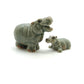 Set of 2 Hippopotamus Hippo Ceramic Figurine Miniature Statue