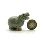 Set of 2 Hippopotamus Hippo Ceramic Figurine Miniature Statue