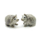 Set of 2 Hedgehog Porcupine Figurine Ceramic  Miniature Statue
