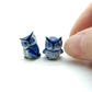 Set of 2 Tiny Owl Birds Ceramic Figurine Dollhouse Miniature Statue, Decoration