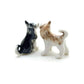 Set 2 Tiny Siberian Husky Alaskan Malamute Dog Ceramic Figurine Miniature