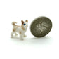 Set 2 Tiny Siberian Husky Alaskan Malamute Dog Ceramic Figurine Miniature