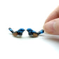 2 Tiny Splendid fairy Wren Bird Figurines